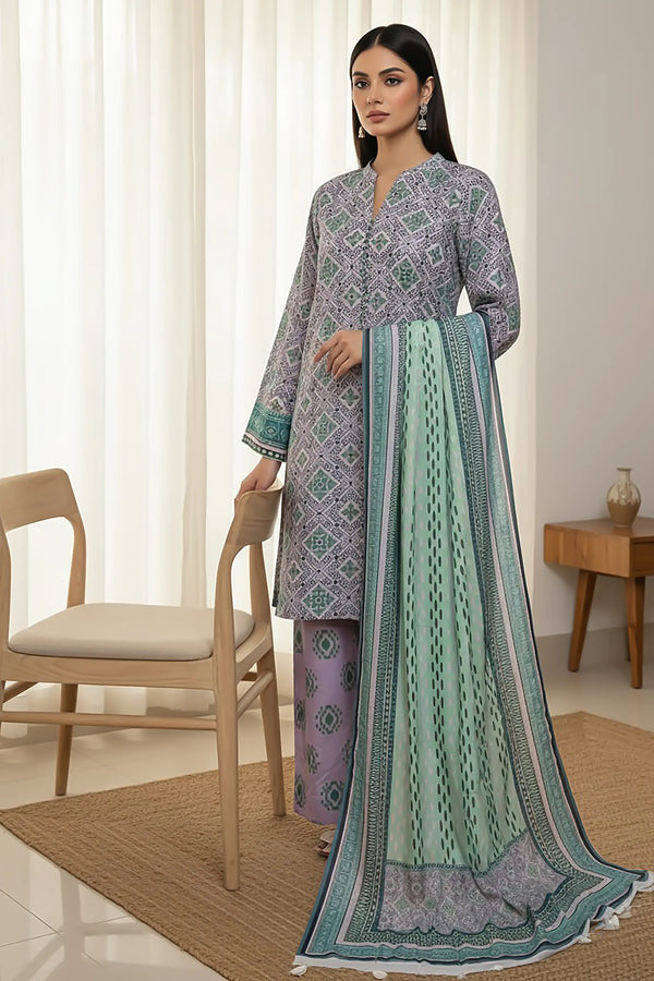 3 Piece - Printed Premium Viscose - V3 - 06