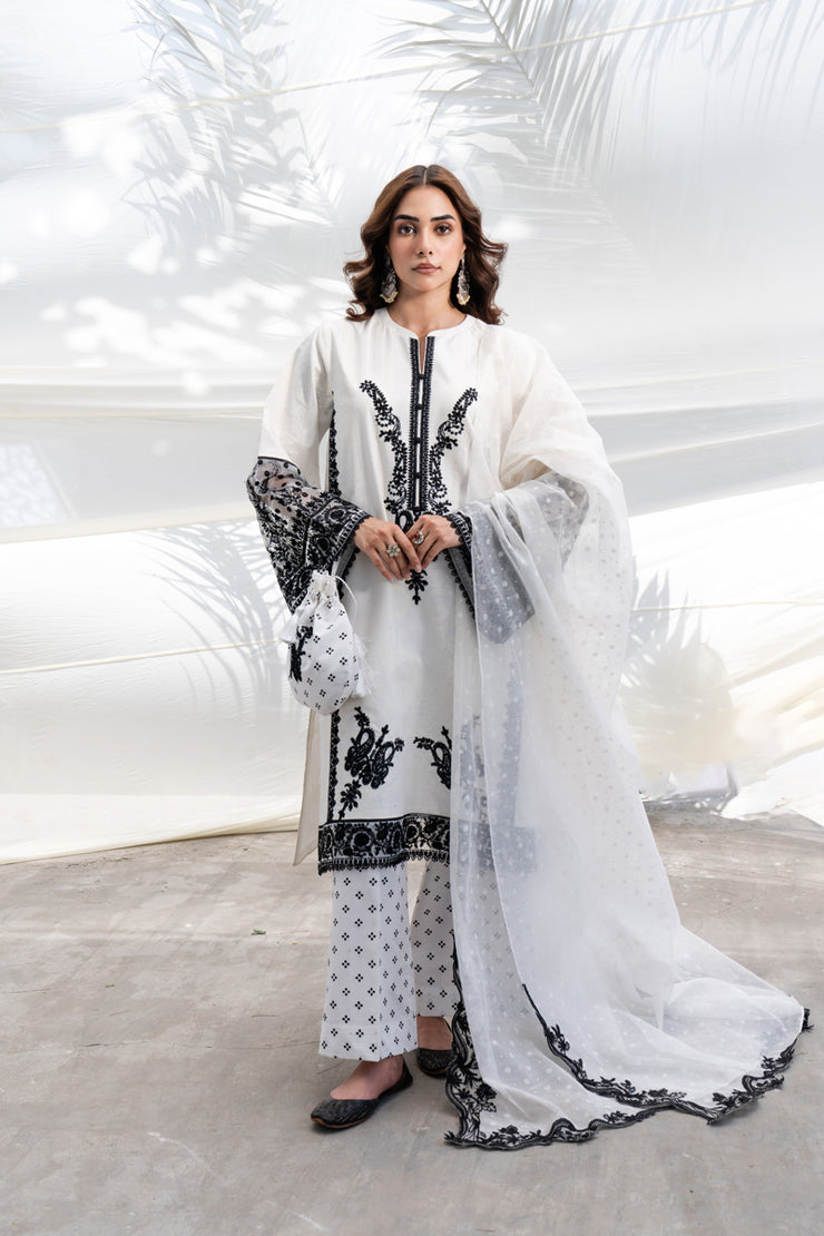 3 Piece - Embroidered Lawn Suit - MKV1-4